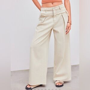 NWOT Wide Leg Beige Jeans